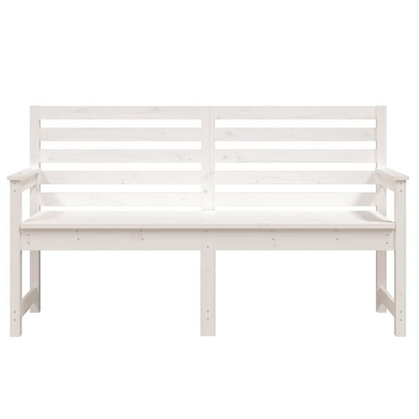 vidaXL Παγκάκι Κήπου Λευκό 159,5 x 48 x 91,5 εκ. από Μασίφ Ξύλο Πεύκου