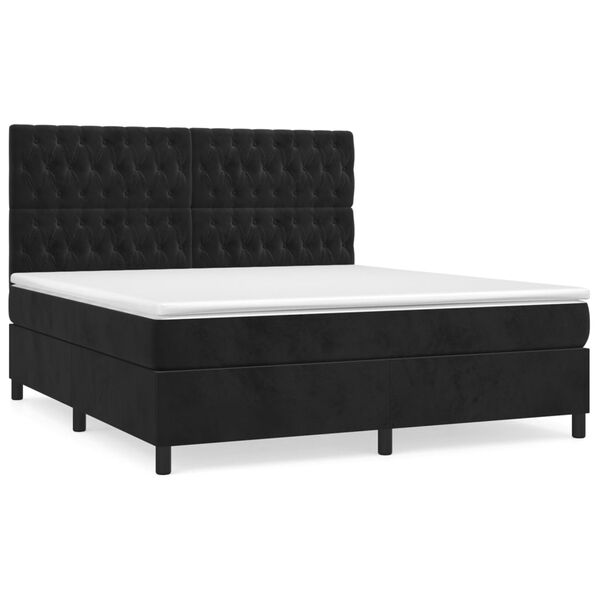 vidaXL &Kappa;&rho;&epsilon;&beta;ά&tau;&iota; Boxspring &mu;&epsilon; &Sigma;&tau;&rho;ώ&mu;&alpha; &Mu;&alpha;ύ&rho;&omicron; 180x200 &epsilon;&kappa;. &Beta;&epsilon;&lambda;&omicron;ύ&delta;&iota;&nu;&omicron;