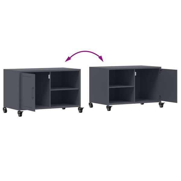 vidaXL Έπιπλο Τηλεόρασης Μαύρο 68x39x43,5 εκ. Χάλυβας