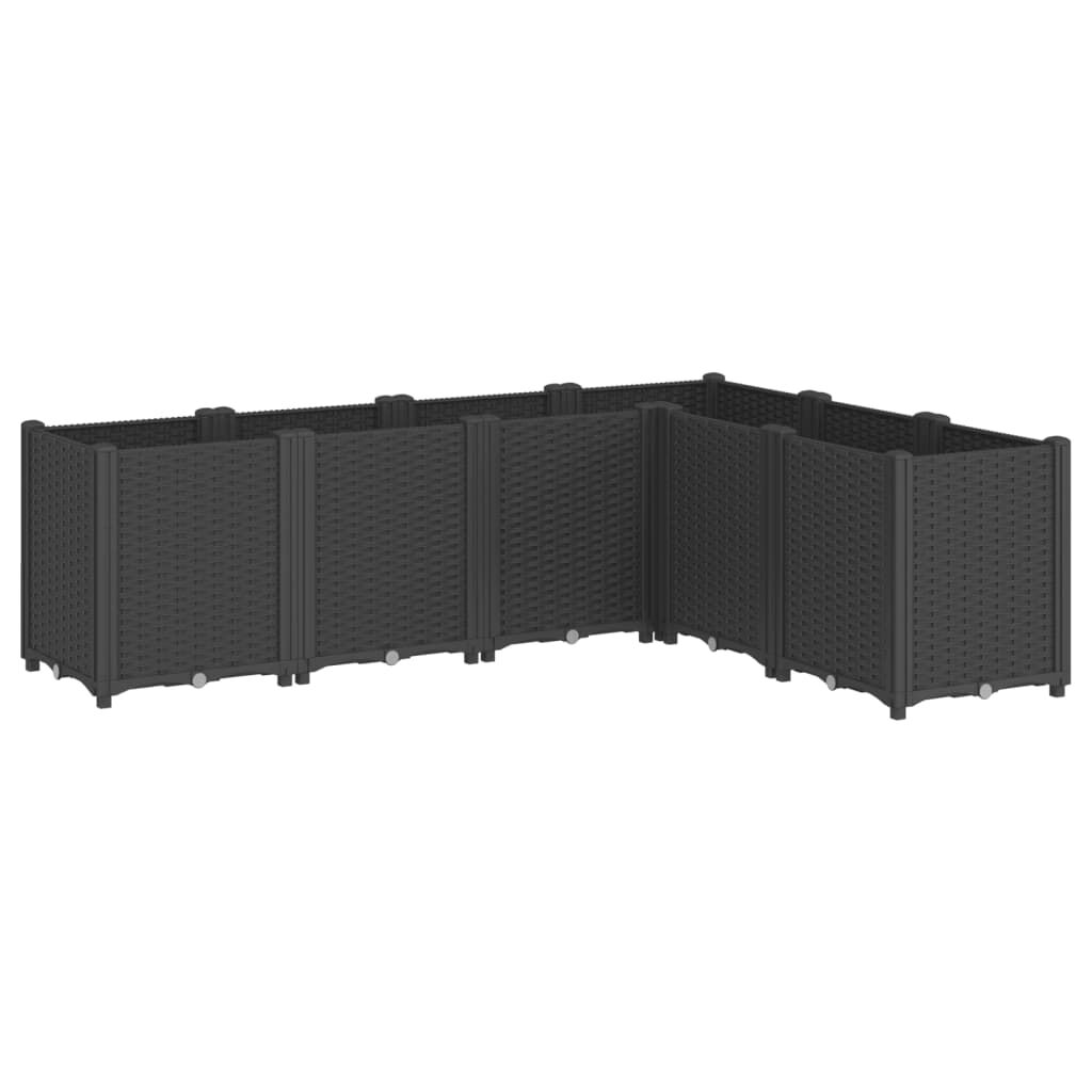 vidaXL Ζαρντινιέρα Κήπου Μαύρη 160x120x53 εκ. Πολυπροπυλένιο