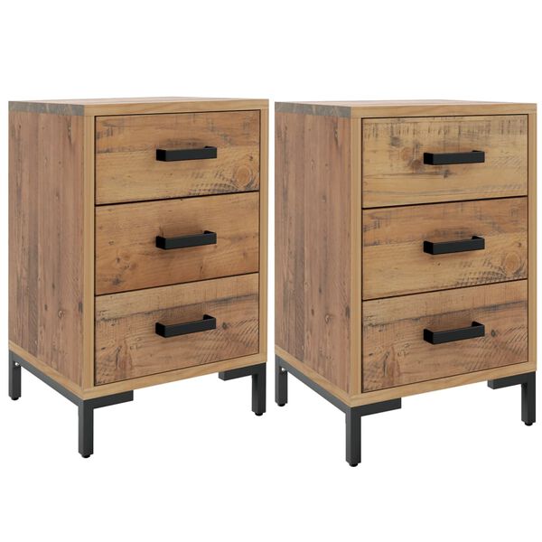vidaXL Κομοδίνα 2 Τεμ. 40x30x55 εκ. από Μασίφ Ξύλο Πεύκου