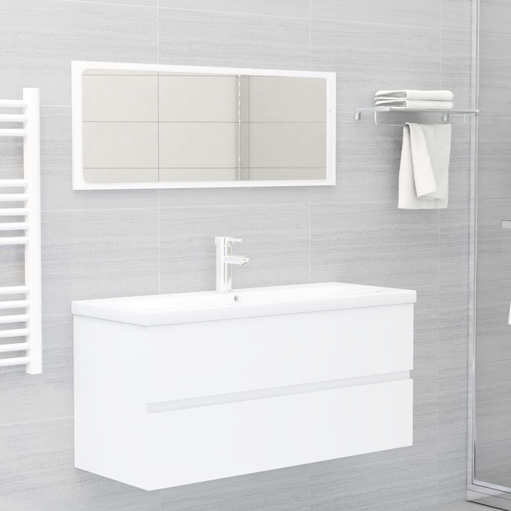 vidaXL Ντουλάπι Νιπτήρα Λευκό 100 x 38,5 x 45 εκ. από Επεξ. Ξύλο