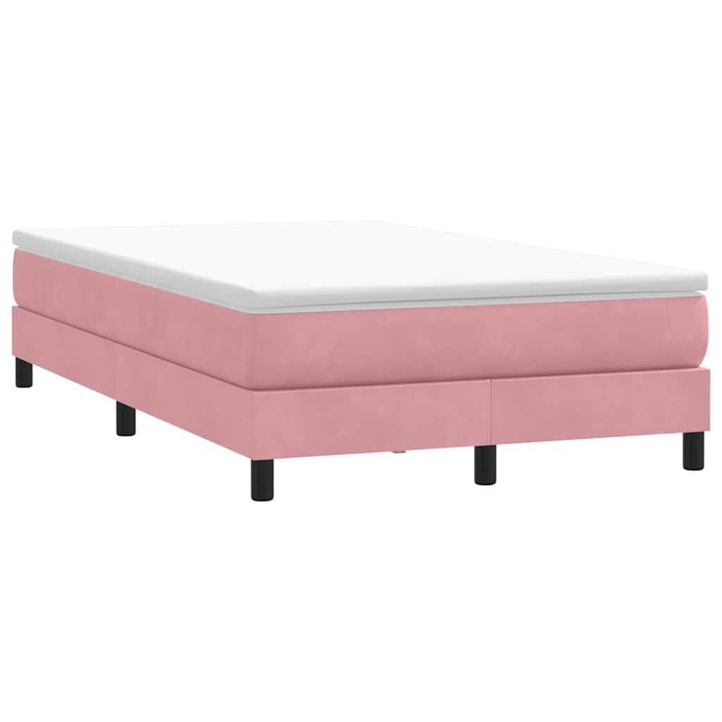 vidaXL Box Spring Κρεβάτι χωρίς στρώμα Ροζ 120x210 cm Βελούδινο