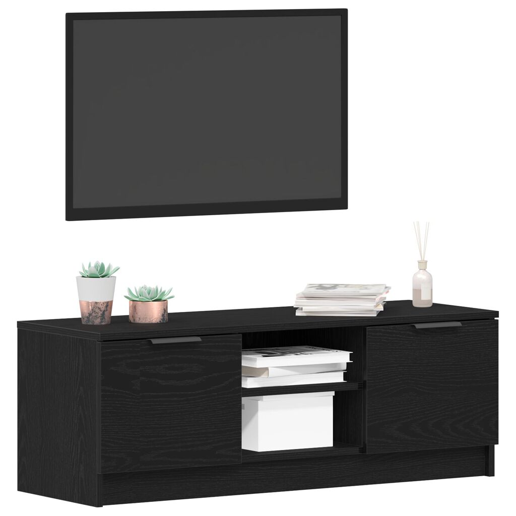 vidaXL Ντουλάπα τηλεόρασης Μαύρο Δρυς 102x35x36,5 εκ Επεξεργασμένο ξύλο