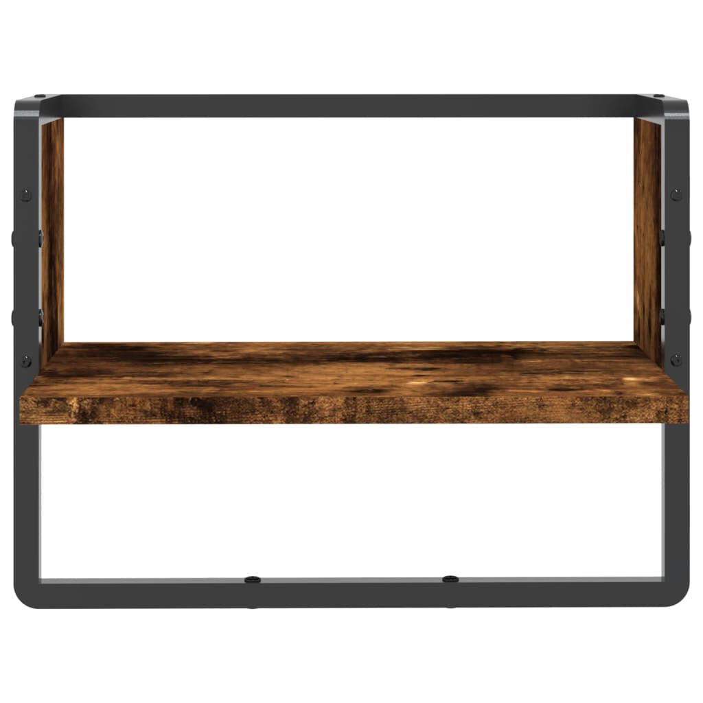 vidaXL Ράφι Τοίχου με Μπάρα Καπνιστή Δρυς 40 x 25 x 30 εκ.