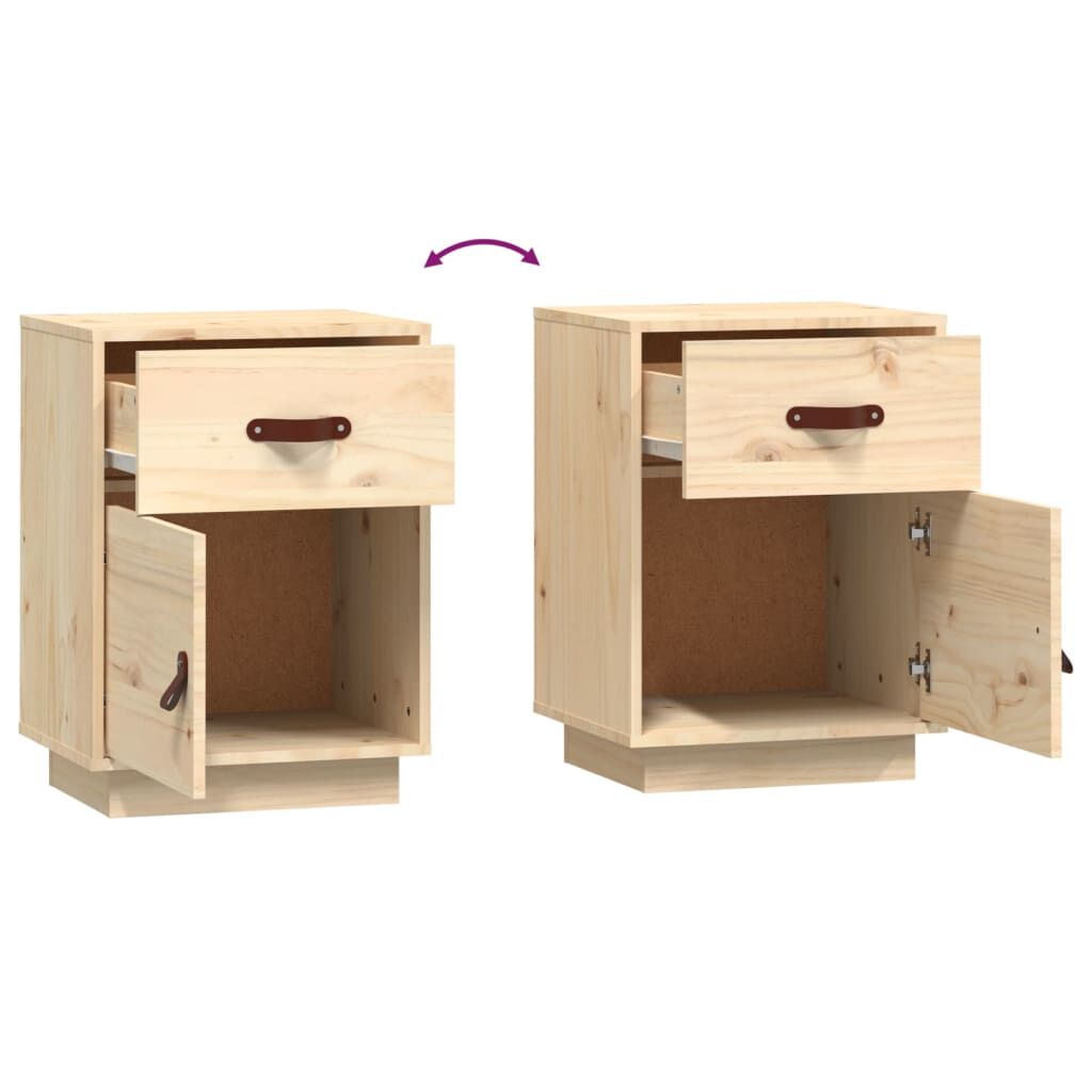 vidaXL Κομοδίνο Λευκό 40 x 34 x 55 εκ. από Μασίφ Ξύλο Πεύκου