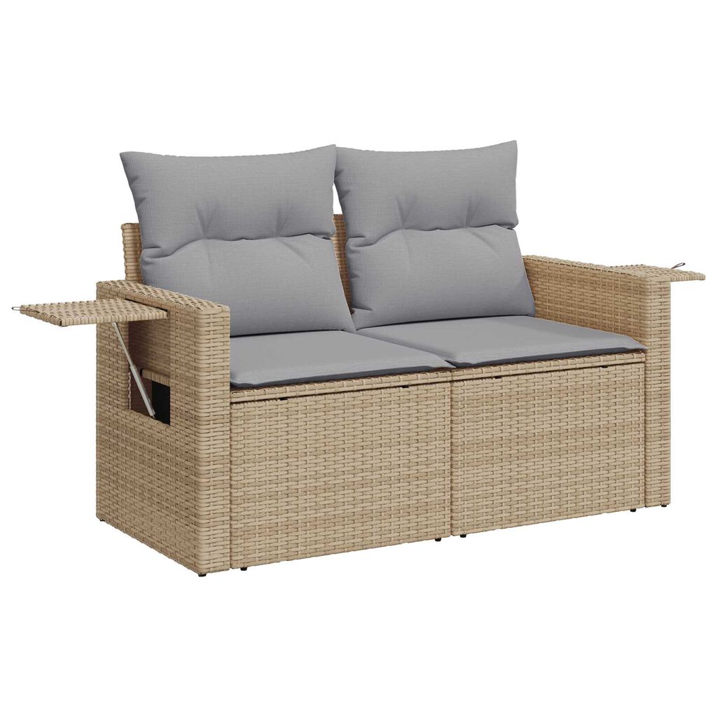 vidaXL Σετ Καναπέ Κήπου 10 pcs Μπεζ 289 x 124 x 85 εκ Ρατάν