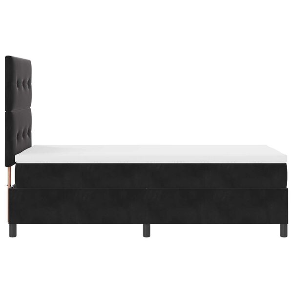 κρεβάτι box spring vidaXL με στρώμα Μαύρο Μονό Βελούδινο