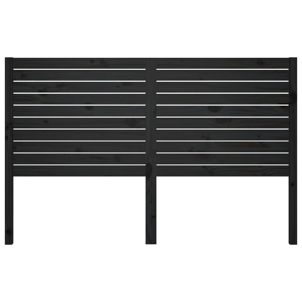 vidaXL Κεφαλάρι κρεβατιού Μαύρο 141x4x100 εκ. από Μασίφ Ξύλο Πεύκου