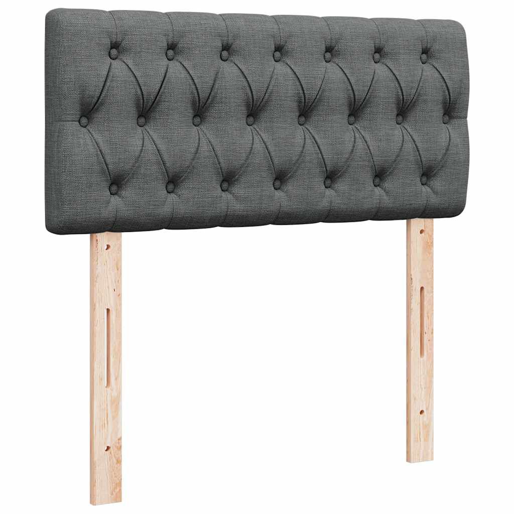 vidaXL Κρεβάτι Boxspring με Στρώμα Σκούρο Γκρι 80x200 εκ. Υφασμάτινο