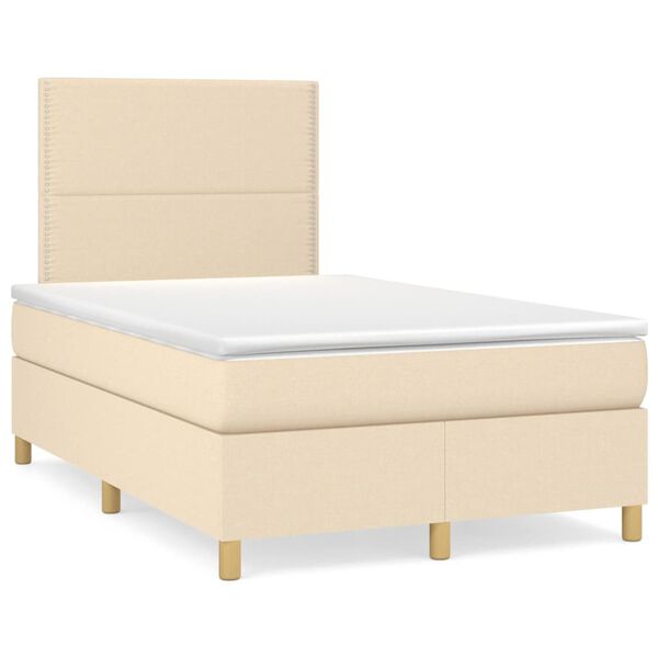 vidaXL &Kappa;&rho;&epsilon;&beta;ά&tau;&iota; Boxspring &mu;&epsilon; &Sigma;&tau;&rho;ώ&mu;&alpha; &Kappa;&rho;&epsilon;&mu; 120x200 &epsilon;&kappa;. &Upsilon;&phi;&alpha;&sigma;&mu;ά&tau;&iota;&nu;&omicron;