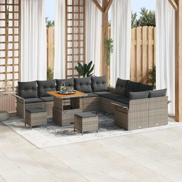 vidaXL Σετ Καναπέ Κήπου 13 pcs Γκρι συνθετικό ρατάν