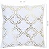 vidaXL Μαξιλάρια 2 τεμ. Λευκό/Χρυσό με Τύπωμα Foil 40x40 εκ. Βαμβακερά