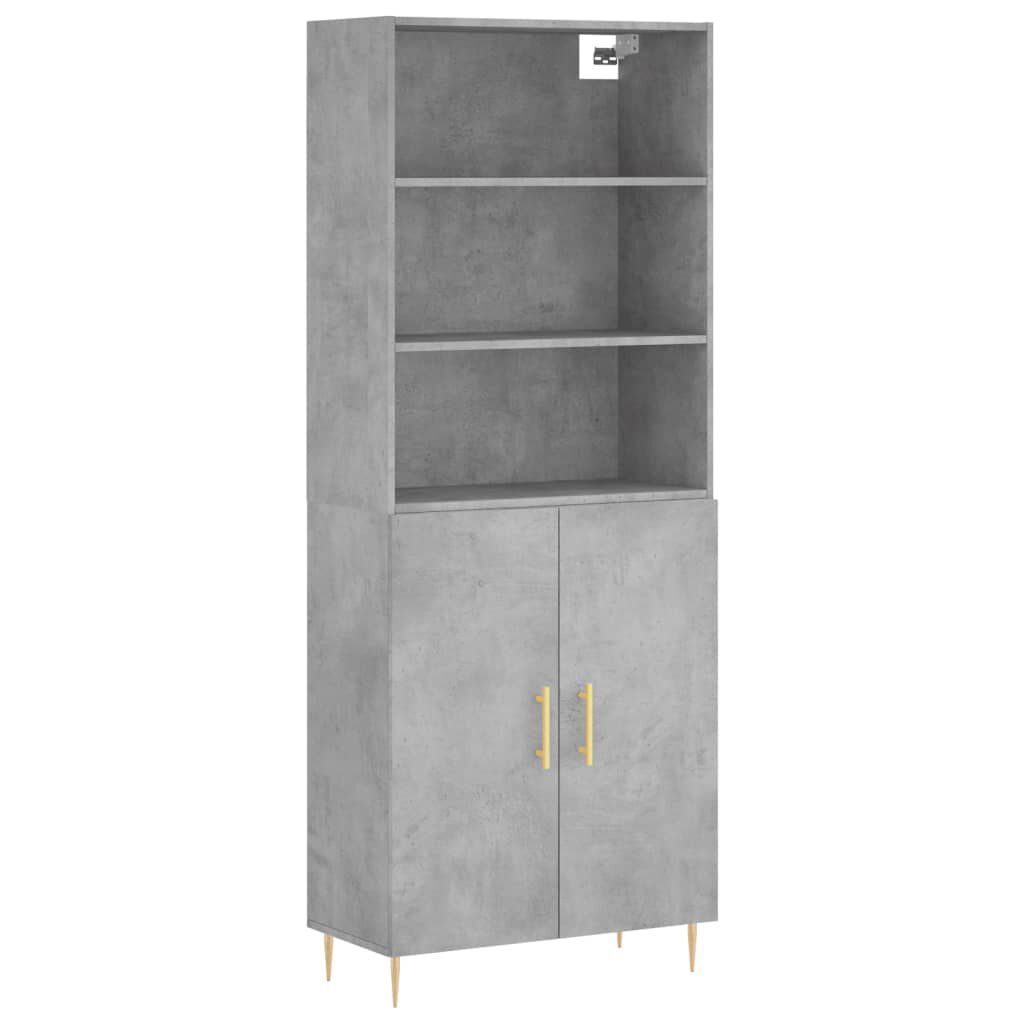 vidaXL Ντουλάπι Γκρι Σκυροδέματος 69,5x34x180 εκ. Επεξεργασμένο Ξύλο