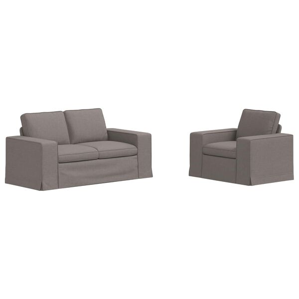 vidaXL &Kappa;&alpha;&nu;&alpha;&pi;έ&sigmaf; 120cm 2 pcs Taupe &Mu;έ&tau;&alpha;&lambda;&lambda;&omicron;