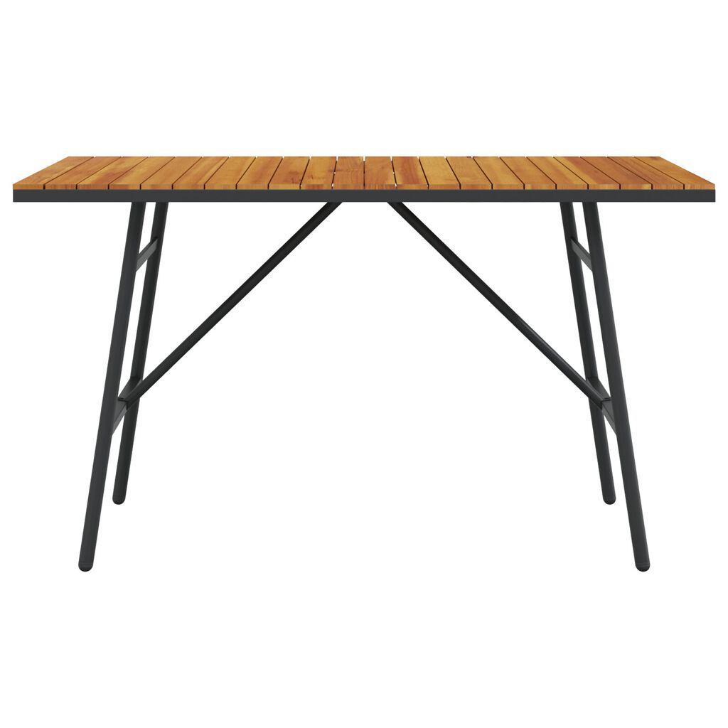 vidaXL Τραπέζι Τραπεζαρίας - Μαύρο, 110x55x62 εκ, Φτιαγμένο από Μασίφ Ξύλο Ακακίας