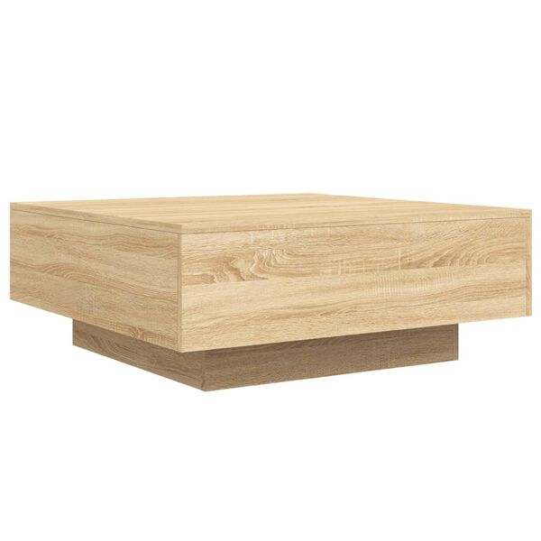 vidaXL Τραπεζάκι Σαλονιού με Φώτα LED Sonoma Δρυς 80 x 80 x 31 εκ.