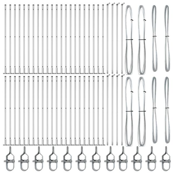 vidaXL Στύλος Περιφράξεων 52 pcs Ασημί Μέγεθος: 3.2 x 3.2 x 88.5 εκ.