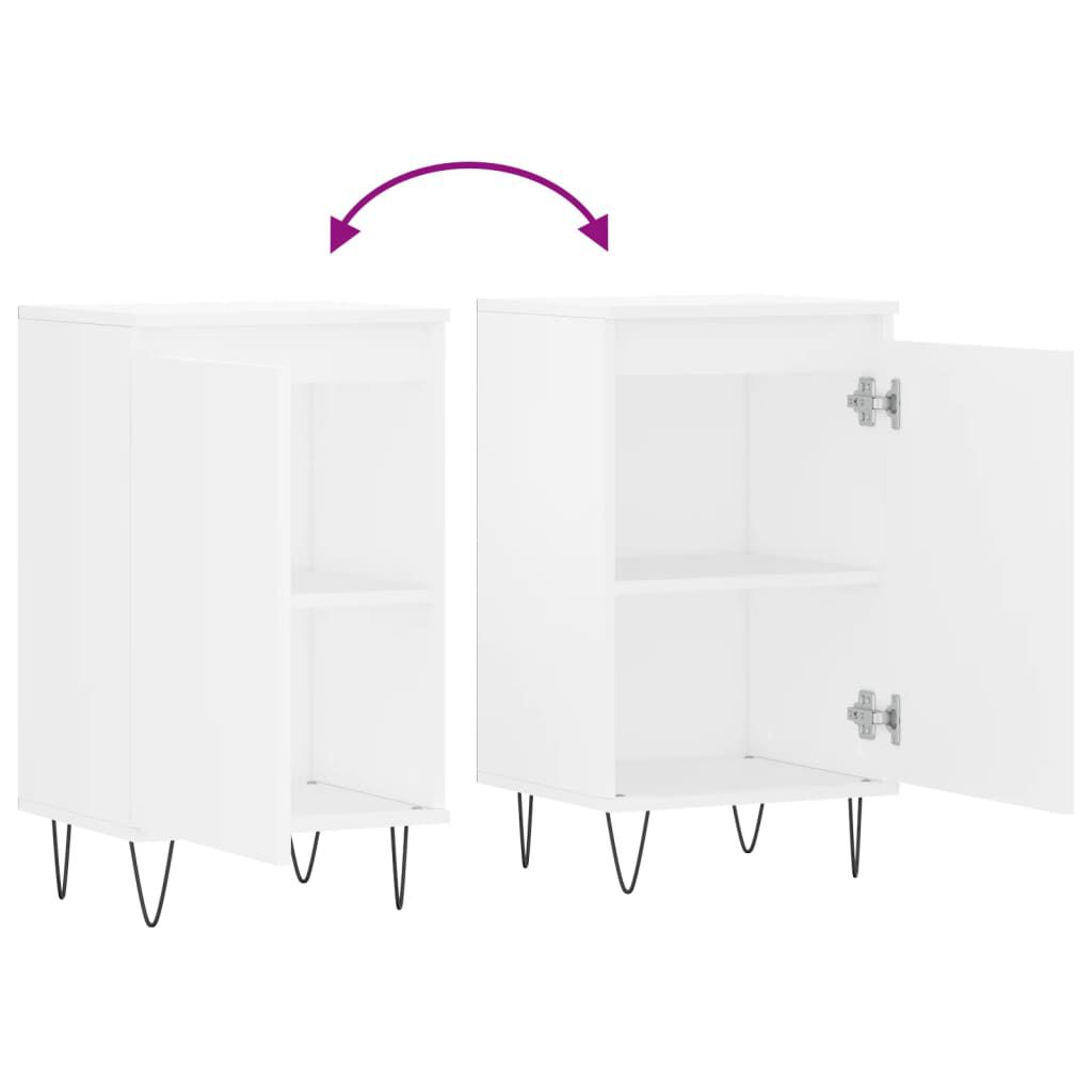 vidaXL Ντουλάπια 2 τεμ. Λευκά 40 x 35 x 70 εκ. από Επεξεργασμένο Ξύλο