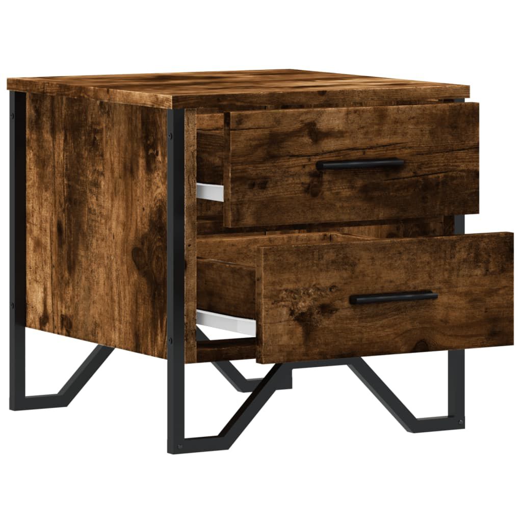 vidaXL Κομοδίνα 2 τεμ. Καπνιστή Δρυς 40x41x40 εκ. Επεξεργασμένο Ξύλο