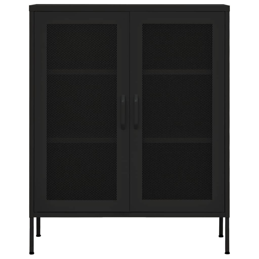 vidaXL Ντουλάπι Αποθήκευσης Μαύρο 80 x 35 x 101,5 εκ. Ατσάλινο