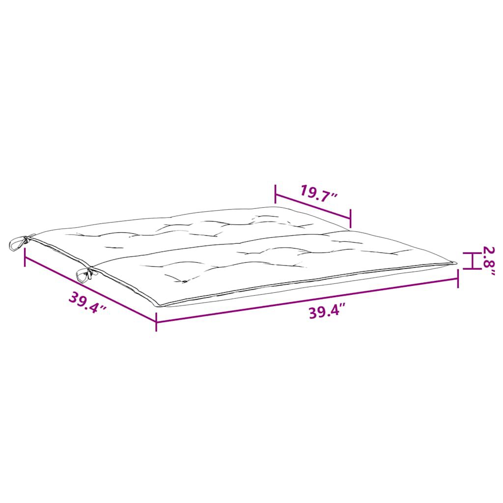 vidaXL Μαξιλάρι Πάγκου Κήπου Αν. Μπλε 100x(50+50)x7 εκ. Ύφασμα Oxford