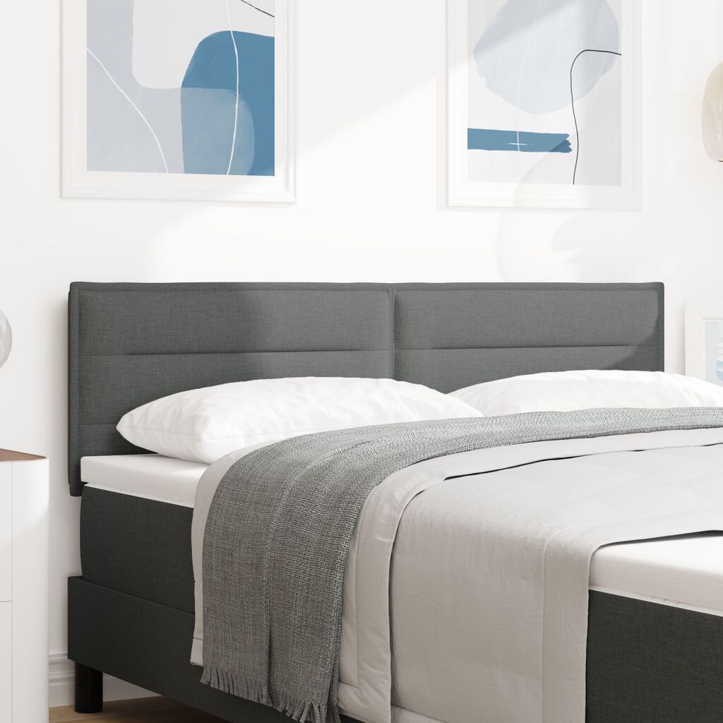 vidaXL Κεφαλάρι Σχεδίαση Γραμμών Σκούρο Γκρι 160 εκ Υφάσματος