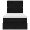 vidaXL Οθωμανικό κρεβάτι με στρώματα Μαύρο 90x200cm Velvet