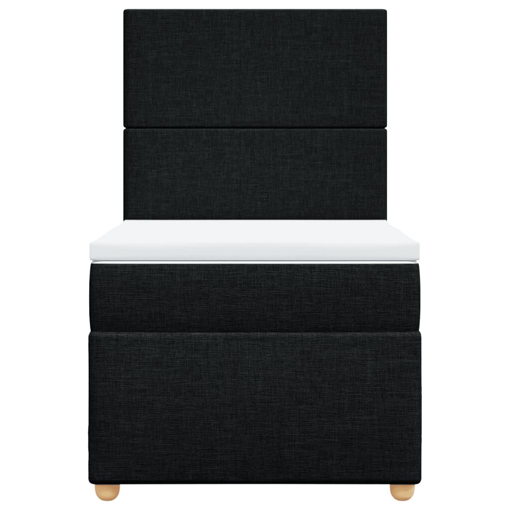vidaXL Κρεβάτι Boxspring με Στρώμα Μαύρο 100 x 200 εκ. Υφασμάτινο