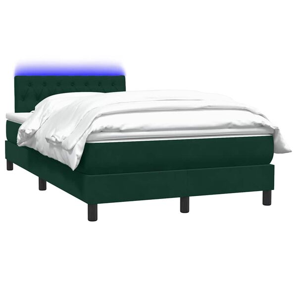 vidaXL &Kappa;&rho;&epsilon;&beta;ά&tau;&iota; Boxspring &mu;&epsilon; &Sigma;&tau;&rho;ώ&mu;&alpha; & LED &sigma;&kappa;&omicron;ύ&rho;&omicron; &pi;&rho;ά&sigma;&iota;&nu;&omicron; 120x220cm &Beta;&epsilon;&lambda;&omicron;ύ&delta;&iota;&nu;&omicron;