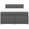 vidaXL Κρεβάτι Boxspring με Στρώμα Σκούρο Γκρι 140x200 εκ Υφασμάτινο