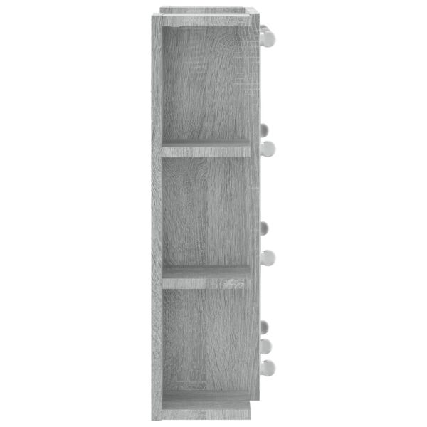 vidaXL Έπιπλο Καθρέπτη με LED Γκρι Sonoma 70x16,5x60 εκ.