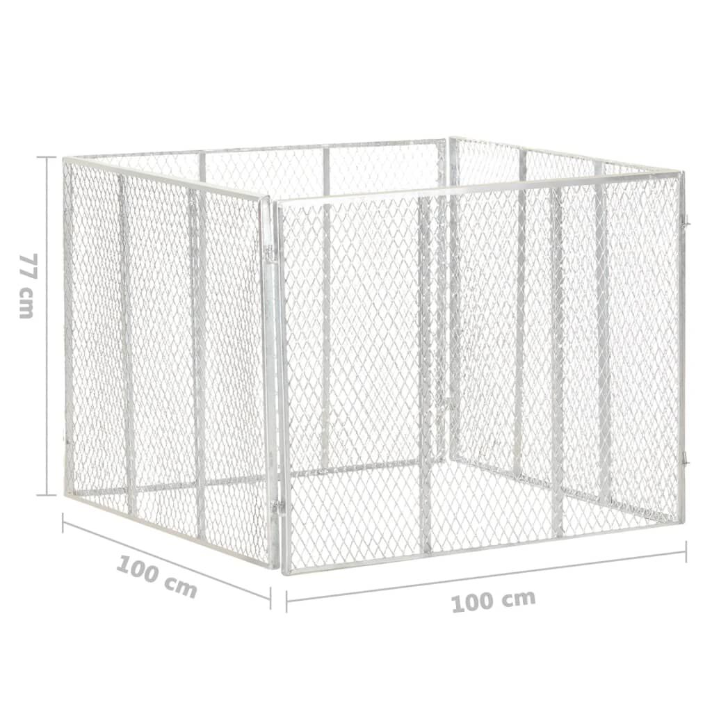 vidaXL Κομποστοποιητής Κήπου 100 x 100 x 77 εκ. Γαλβανισμένος Σίδηρος