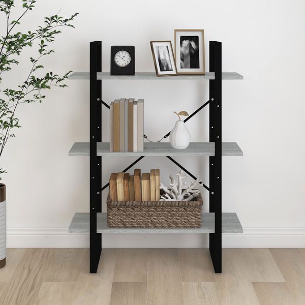 vidaXL Βιβλιοθήκη Γκρι Sonoma 80x30x105 εκ. από Επεξεργασμένο Ξύλο