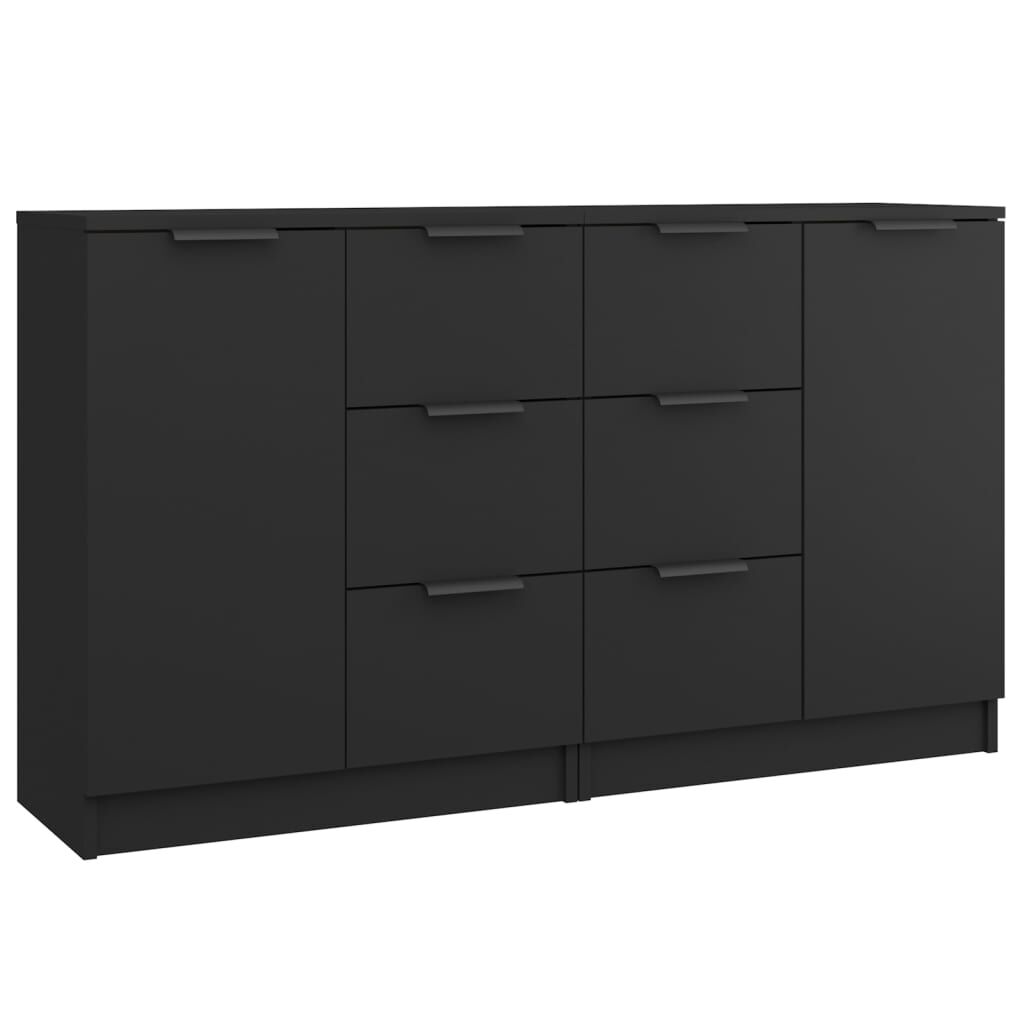 vidaXL Ντουλάπια 2 τεμ. Μαύρα 60x30x70 εκ. Επεξεργασμένο Ξύλο
