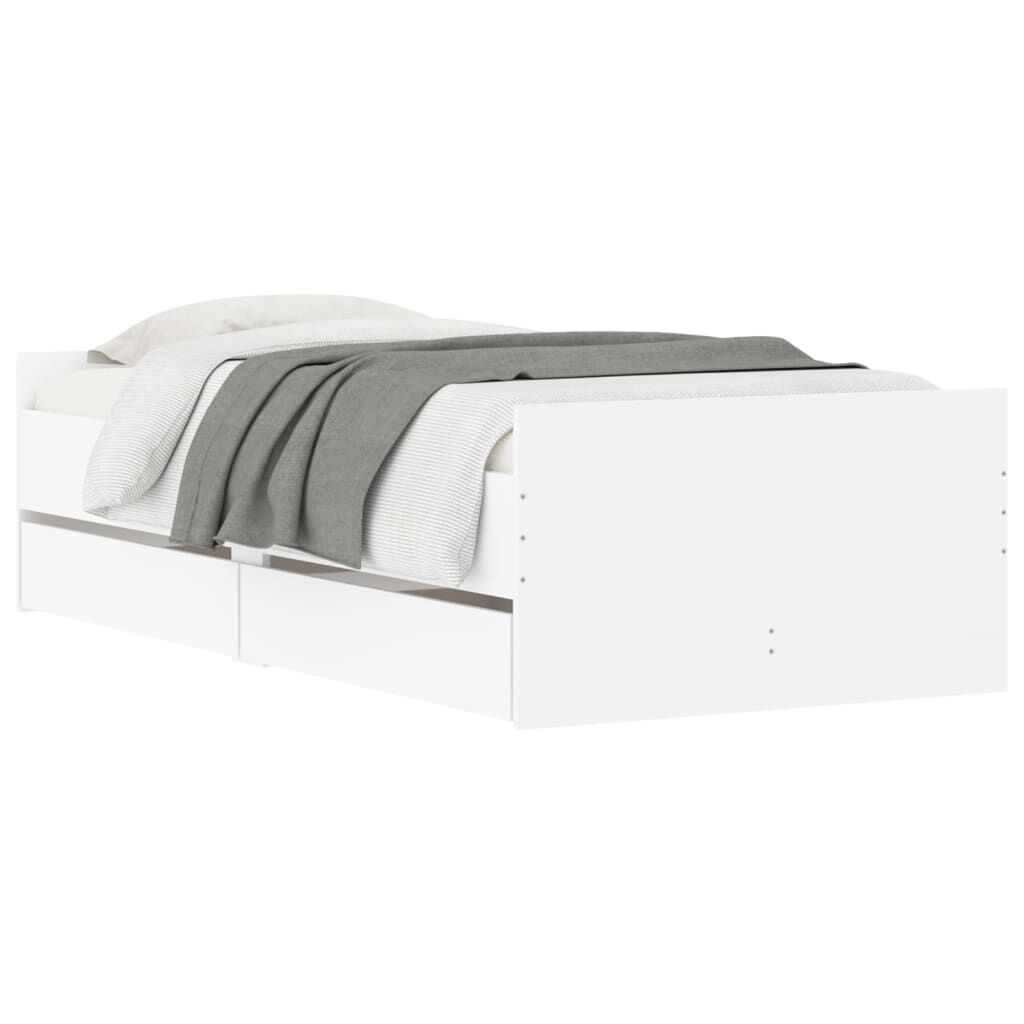 vidaXL Πλαίσιο Κρεβατιού Με Συρτάρια Μαύρο 75x190 εκ Small Single