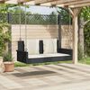 vidaXL Παγκάκι Κούνια Μαύρο 119x56x48 εκ. Συνθετικό Ρατάν με Μαξιλάρια