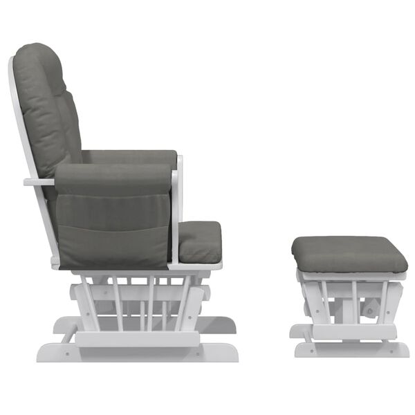 vidaXL Πολυθρόνα Relax Σκούρο Γκρι Υφασμάτινη με Σκαμπό