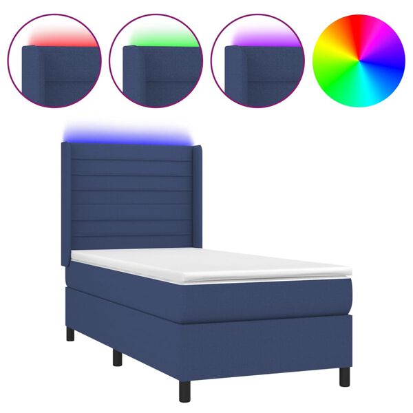 vidaXL &Kappa;&rho;&epsilon;&beta;ά&tau;&iota; Boxspring &mu;&epsilon; &Sigma;&tau;&rho;ώ&mu;&alpha; & LED &Mu;&pi;&lambda;&epsilon; 100x200 &epsilon;&kappa;. &Upsilon;&phi;&alpha;&sigma;&mu;ά&tau;&iota;&nu;&omicron;