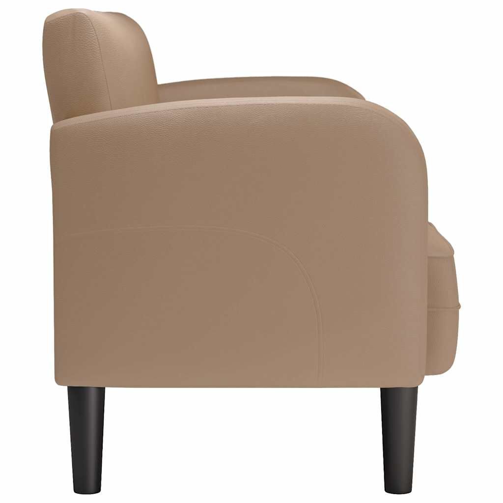 vidaXL Καναπές Loveseat Καπουτσίνο 110 εκ. Συνθετικό δέρμα