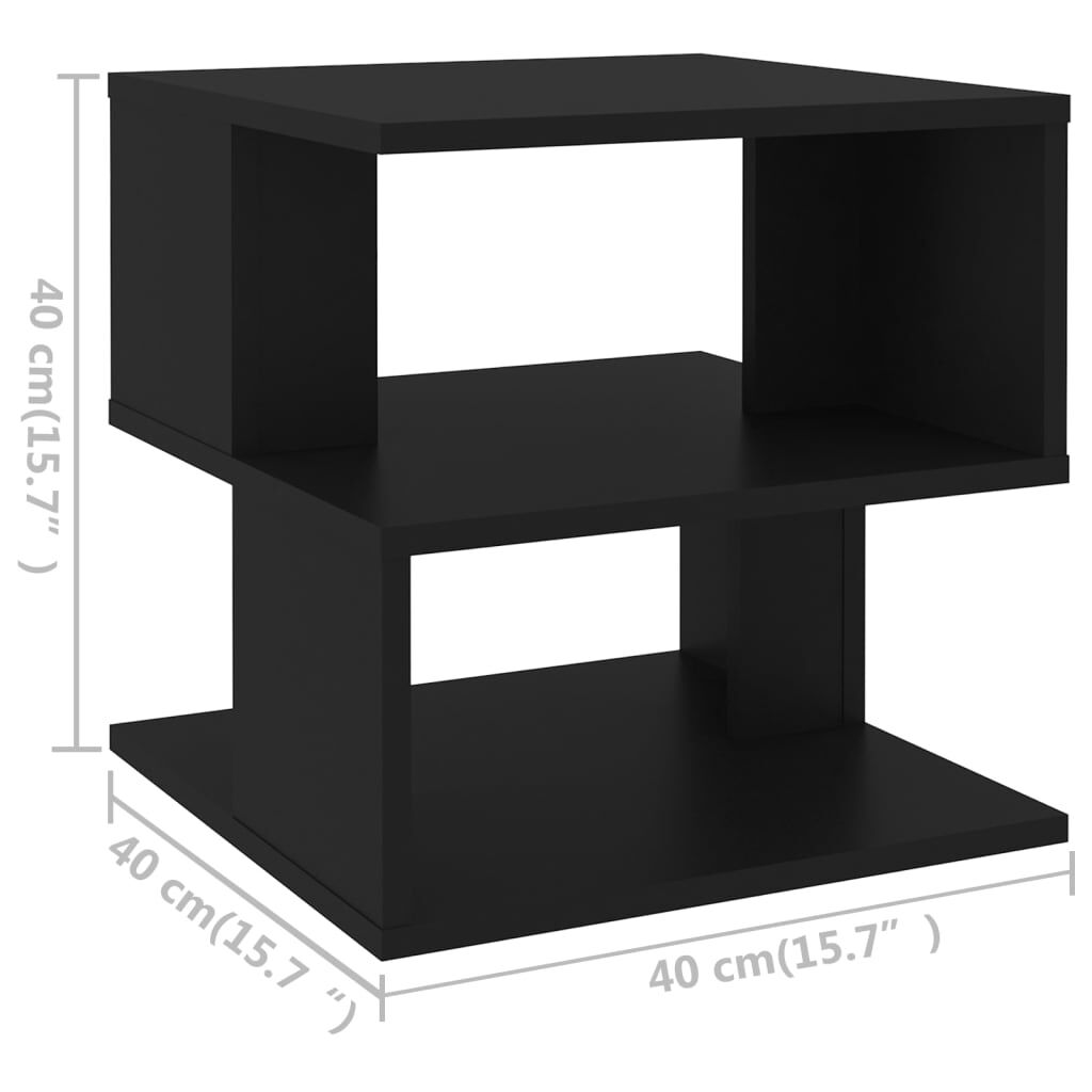 vidaXL Τραπέζι Βοηθητικό Μαύρο 40 x 40 x 40 εκ. από Μοριοσανίδα