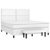vidaXL Κρεβάτι Boxspring με Στρώμα Λευκό 180x200 εκ. Συνθετικό Δέρμα