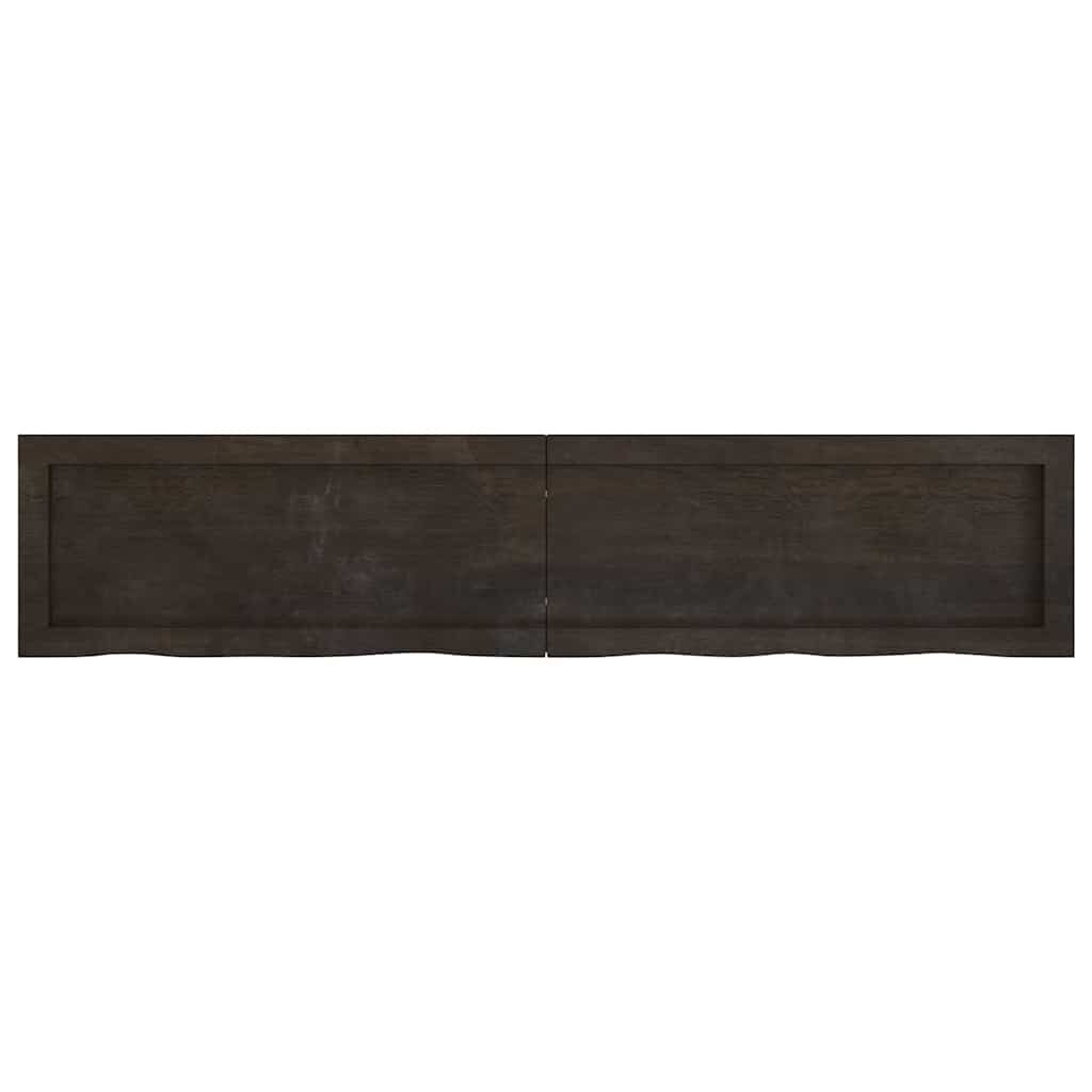 vidaXL Ράφι Τοίχου Σκούρο Καφέ 140x30x(2-6) εκ. Επεξ. Μασίφ Ξύλο Δρυός
