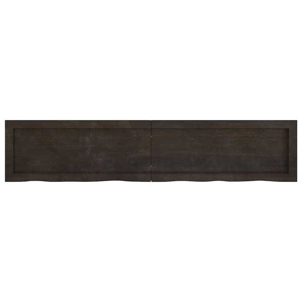 vidaXL Ράφι Τοίχου Σκούρο Καφέ 140x30x(2-6) εκ. Επεξ. Μασίφ Ξύλο Δρυός