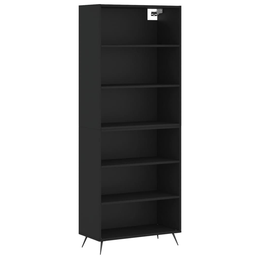 vidaXL Ντουλάπι Μαύρο 69,5x32,5x180 εκ. Επεξεργασμένο Ξύλο