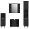 vidaXL Σετ Επίπλων Μπάνιου με ράφι 4 pcs Μαύρο 30 x 30 x 179.5 εκ