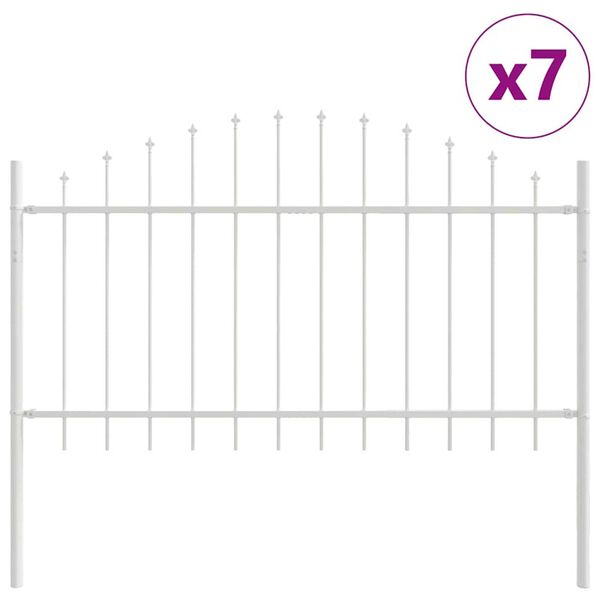 vidaXL Φράχτης Κήπου 7 pcs Λευκό 170 x 140 εκ