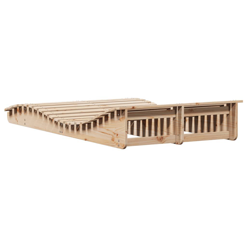vidaXL Ξαπλώστρα 205x1100x31,5 εκ. από Μασίφ Ξύλο Πεύκου