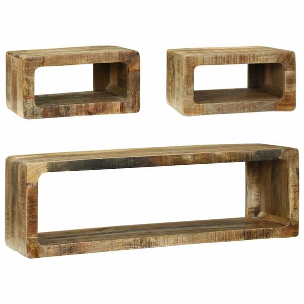 vidaXL Σετ Ντουλάπας Τηλεόρασης με ράφι 3 pcs Καφέ Μασίφ ξύλο μάνγκο