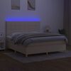 vidaXL &Kappa;&rho;&epsilon;&beta;ά&tau;&iota; Boxspring &mu;&epsilon; &Sigma;&tau;&rho;ώ&mu;&alpha; & LED &Kappa;&rho;&epsilon;&mu; 160x200 &epsilon;&kappa;. &Upsilon;&phi;&alpha;&sigma;&mu;ά&tau;&iota;&nu;&omicron;